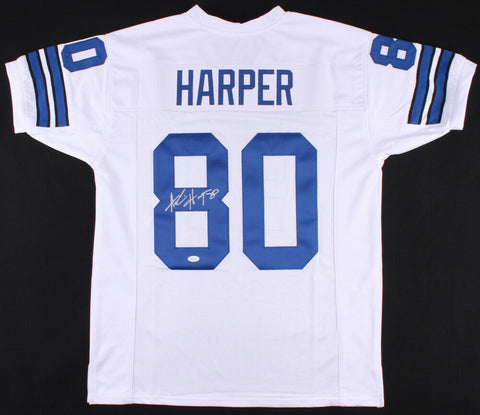 Alvin Harper Signed White Cowboys Jersey (JSA COA) 1st Round Dallas Pick 1991