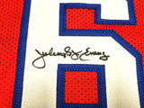 76ERS JULIUS "DR. J" ERVING AUTOGRAPHED SIGNED RED JERSEY BECKETT WITNESS 230292