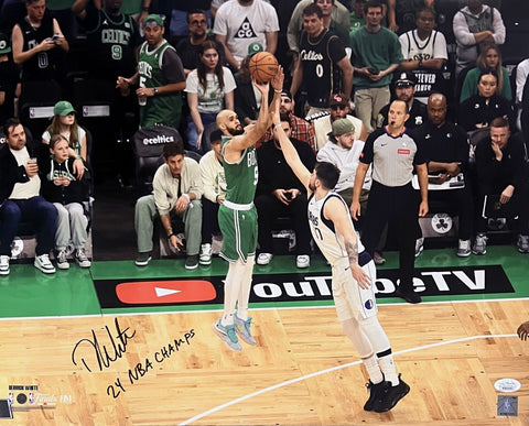 Derrick White Boston Celtics Signed 24 NBA CHAMPS Inscribed Finals 16x20 JSA