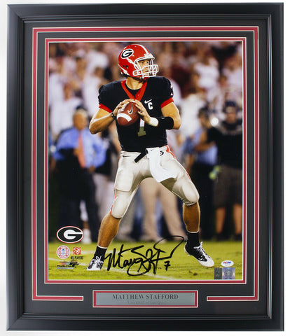 Matthew Stafford Signed Framed Georgia Bulldogs 16x20 Photo PSA/DNA Hologram