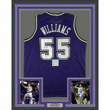 FRAMED Autographed/Signed JASON WILLIAMS 33x42 Sacramento Purple Jersey PSA COA