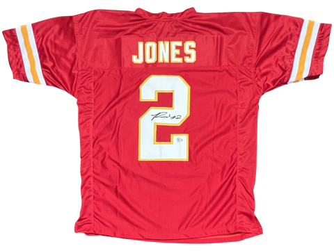 RONALD JONES SIGNED AUTOGRAPHED KANSAS CITY CHIEFS #2 RED JERSEY BECKETT