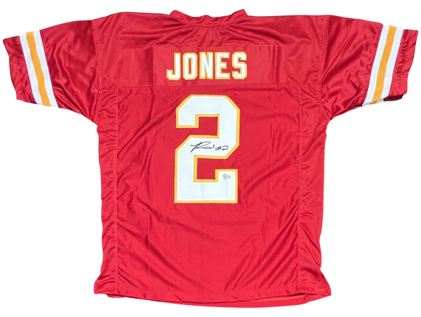 RONALD JONES SIGNED AUTOGRAPHED KANSAS CITY CHIEFS #2 RED JERSEY BECKETT