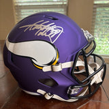 ADRIAN PETERSON AUTOGRAPHED SIGNED MINNESOTA VIKINGS FS REPLICA HELMET BECKETT