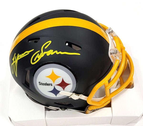 Lynn Swann Autographed Pittsburgh Steelers Flat Black Mini Helmet Beckett