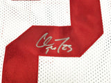 49ERS CHRISTIAN MCCAFFREY AUTOGRAPHED SIGNED WHITE JERSEY BECKETT QR 227789