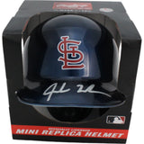 Jordan Walker Autographed St Louis Cardinals Chrome Mini Helmet FAN 46824