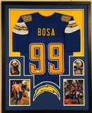 FRAMED SAN DIEGO CHARGERS JOEY BOSA AUTOGRAPHED SIGNED JERSEY JSA COA