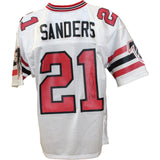 Deion Sanders Signed Atlanta Falcons M&N White Jersey Beckett 44073