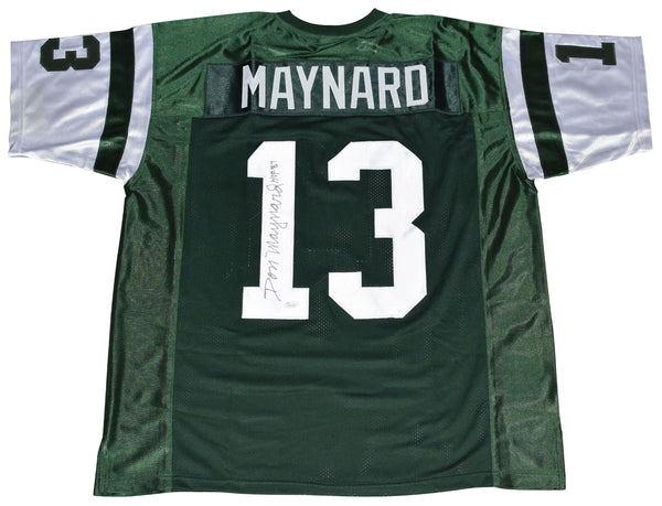 DON MAYNARD SIGNED AUTOGRAPHED NEW YORK JETS #13 GREEN JERSEY JSA