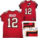 BUCCANEERS TOM BRADY AUTOGRAPHED RED NIKE ELITE JERSEY SIZE 44 FANATICS 208712