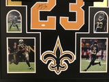 FRAMED MARSHON LATTIMORE AUTOGRAPHED SIGNED NEW ORLEANS SAINTS JERSEY JSA COA