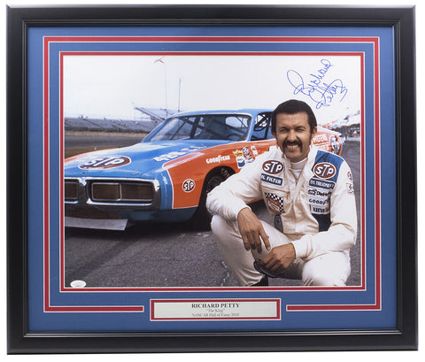 Richard Petty Signed Framed 16x20 Nascar STP Photo JSA Hologram