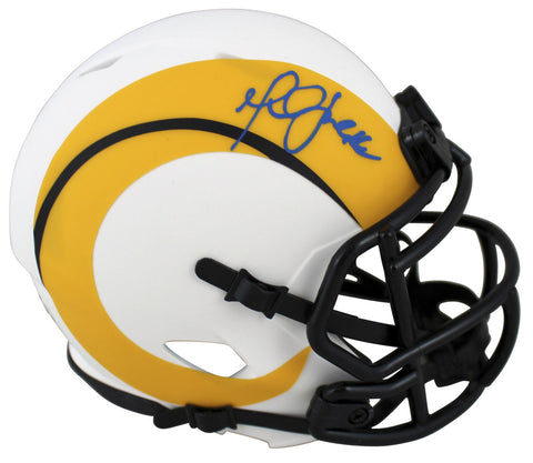 Rams Marshall Faulk Authentic Signed Lunar Speed Mini Helmet BAS Witnessed