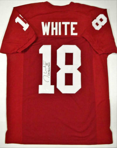 Jason White Heisman Autographed Maroon College Style Jersey- JSA W Auth *1