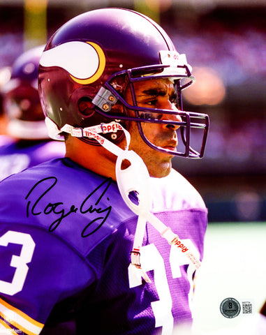 ROGER CRAIG AUTOGRAPHED 8X10 PHOTO MINNESOTA VIKINGS BECKETT BAS QR 230682