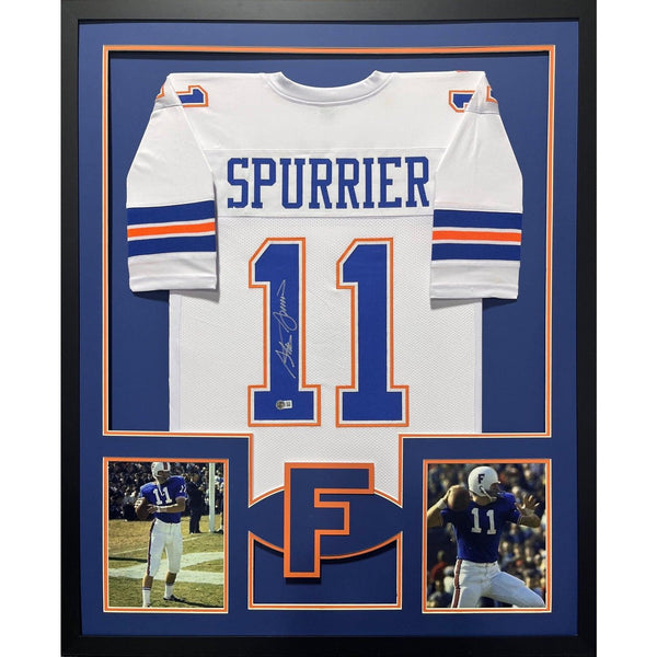 Steve Spurrier Autographed Signed Framed White Florida Gators Jersey BECKETT