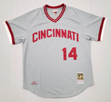 Pete Rose Signed Reds 1975 M&N Gray Authentic Jersey W/ 4 Inscriptions Beckett