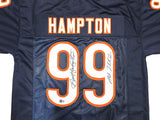 BEARS DAN HAMPTON AUTOGRAPHED BLUE JERSEY "HOF 2002" BECKETT WITNESS 231046