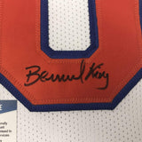 Autographed/Signed Bernard King New York White Basketball Jersey Beckett BAS COA