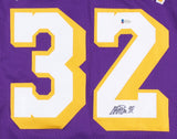 Magic Johnson Signed Los Angeles Lakers "Magic" Purple Jersey (Beckett COA)