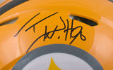 TJ Watt Autographed Steelers Gold F/S Speed Authentic Helmet - Beckett W Holo