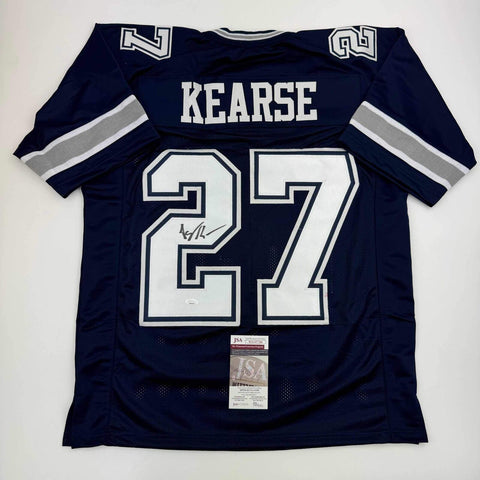 Autographed/Signed Jayron Kearse Dallas Blue Football Jersey JSA COA