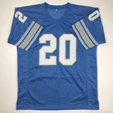 Autographed/Signed Billy Sims 80 ROY Detroit Blue Football Jersey JSA COA