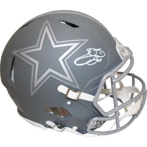 Emmitt Smith Autographed Dallas Cowboys Authentic Slate Helmet Beckett 48029