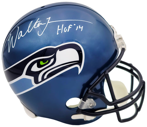 WALTER JONES AUTOGRAPHED SEAHAWKS BLUE FULL SIZE HELMET HOF 14 MCS HOLO 203082