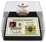 Steve Carlton Signed N.L. Baseball with Thumbprint w Display Case (Sport Print)