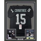 Framed Autographed/Signed Michael Crabtree 35x39 Oakland Black Jersey JSA COA