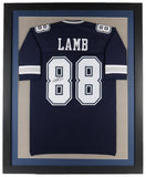 Cowboys Ceedee Lamb Signed Framed Custom Blue Pro-Style Football Jersey JSA