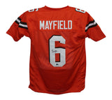 Baker Mayfield Autographed/Signed Pro Style Orange XL Jersey BAS 32427