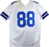 Drew Pearson Autographed White Pro Style Jersey w/ HOF- Beckett W Holo *Silver