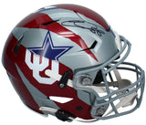 CeeDee Lamb Autographed Sooners / Cowboys ECC Ripped SpeedFlex Helmet Fanatics