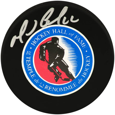 Mario Lemieux Signed Hockey Hall of Famer Logo Hockey Puck - (JSA COA)