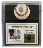 Cubs Ernie Banks Signed Thumbprint Baseball LE #'d/200 w/ Display Case BAS