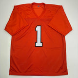 Autographed/Signed Ja'Marr Chase Cincinnati Orange Football Jersey JSA COA