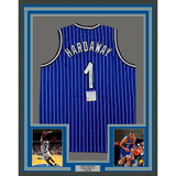 Framed Autographed/Signed Anfernee Penny Hardaway 33x42 Blue Jersey PSA/DNA COA