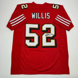 Autographed/Signed Patrick Willis San Francisco Red Alternate Jersey BAS COA