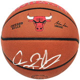 DENNIS RODMAN AUTOGRAPHED COMPOSITE LEATHER BULLS LOGO BASKETBALL BECKETT 224809