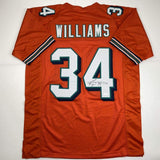 Autographed/Signed RICKY WILLIAMS Miami Orange Football Jersey JSA COA Auto