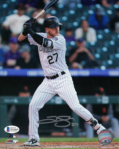 Trevor Story Autographed/Signed Colorado Rockies 8x10 Photo Beckett 30795