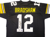 Terry Bradshaw Pittsburgh Signed Black Football Jersey BAS