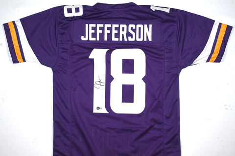 Justin Jefferson Autographed Purple Pro Style Jersey - Beckett W Hologram *1