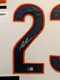 FRAMED CHICAGO BEARS ROSCHON JOHNSON AUTOGRAPHED SIGNED JERSEY BECKETT HOLO