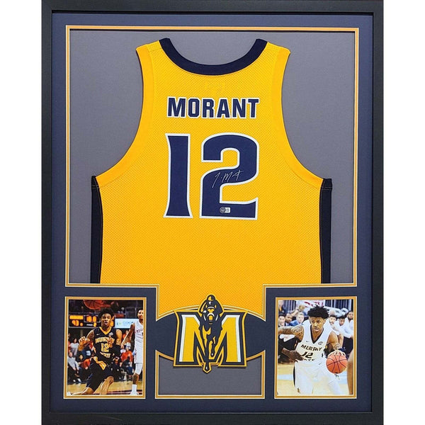 Ja Morant Autographed Signed Framed Murray State Grizzlies Jersey BECKETT