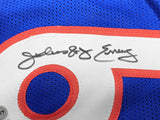 76ERS JULIUS "DR. J" ERVING AUTOGRAPHED BLUE JERSEY BECKETT WITNESS 230291