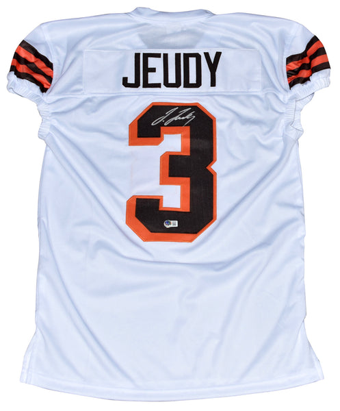 JERRY JEUDY SIGNED CLEVELAND BROWNS #3 COLOR RUSH GAME CUT JERSEY BECKETT